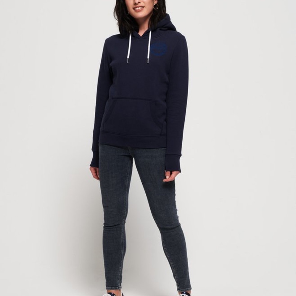 Superdry Women's Vintage Logo Heritage Hoodie - Blue Size 6 - Picture 4 of 10